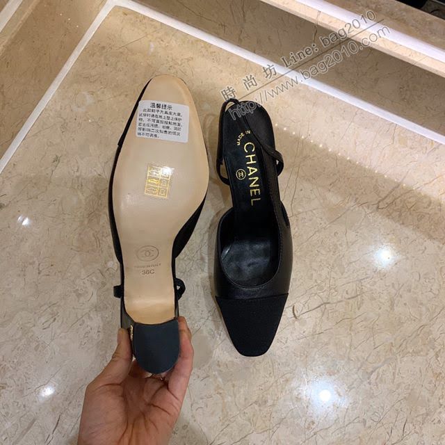 Chanel女鞋 香奈兒時尚經典涼鞋 Chanel中跟涼鞋  naq1086